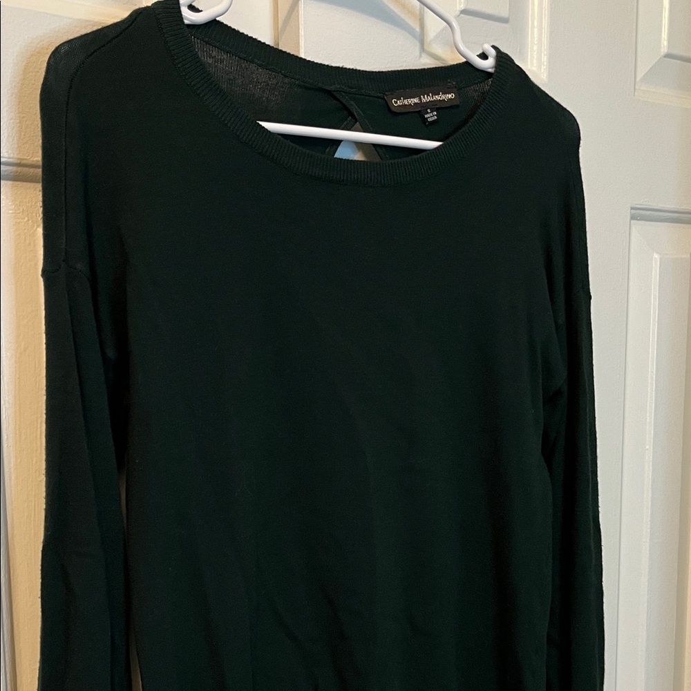 Catherine Malandrino Green Viscose Sweater Key Hole Back Size S